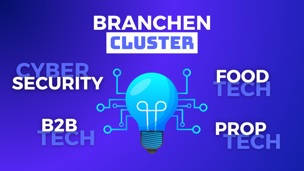 Branchen Cluster der Scale Now: Cyber Security, B2B Tech, Food Tech und PropTech